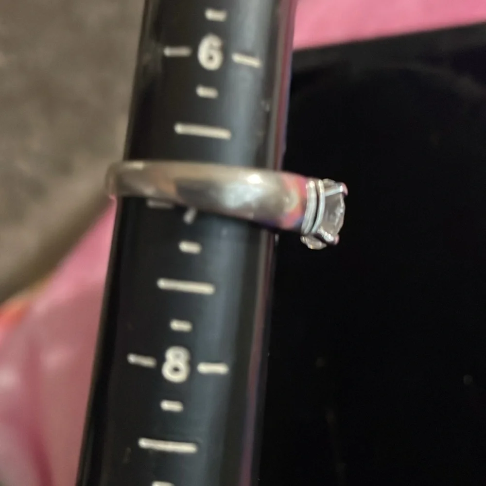 Estate cocktail ring CZ 925 signed FAS sterling 7”